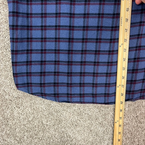 UNTUCKit Mens XL Blue Red Plaid Flannel Long Sleeve Button Up Shirt Casual - Picture 8 of 10